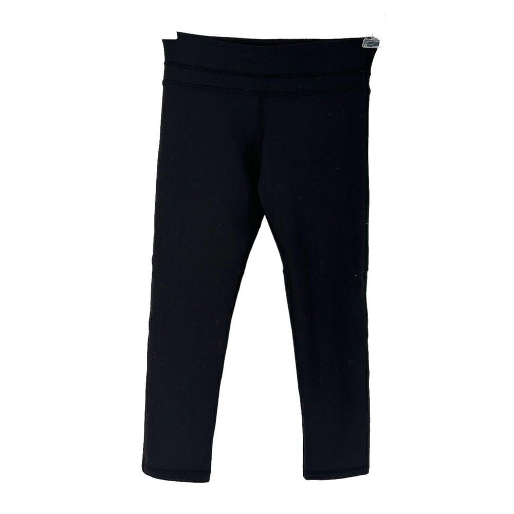 Stone Fox Sweat Leggings Black Crop Womens Size Medium Athletic Gym Bottoms Yoga